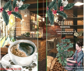 High quality 3d glass decal for cafe se036