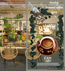 High quality glass decal for cafe se030
