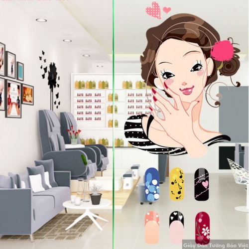 High quality glass decal for nail salon se015