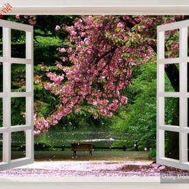 Wallpaper 3D Window Tr076