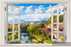 3D window wallpaper Fm022