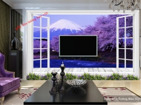 3D purple window wallpaper K16160767