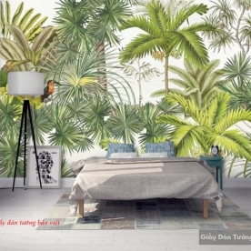 Wallpaper of tropical leaves d180