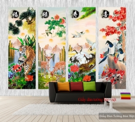 Feng shui wallpaper four seasons FT052