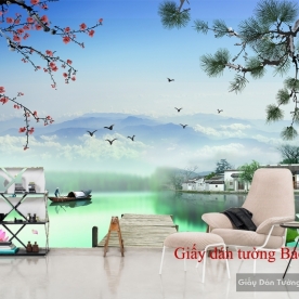 Wallpaper charming aquatic paint FT057