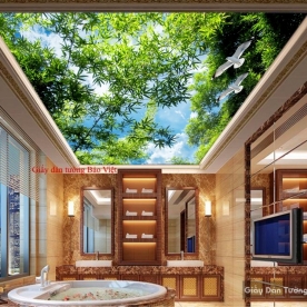 3D wallpaper bamboo ceiling stickers C072