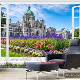 3D beautiful window wallpaper Fm185