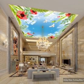 Beautiful 3d Wallpaper For Ceiling Stickers C025 Bao Viet Wallpaper