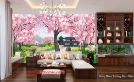 3D wallpaper cherry blossom ART002