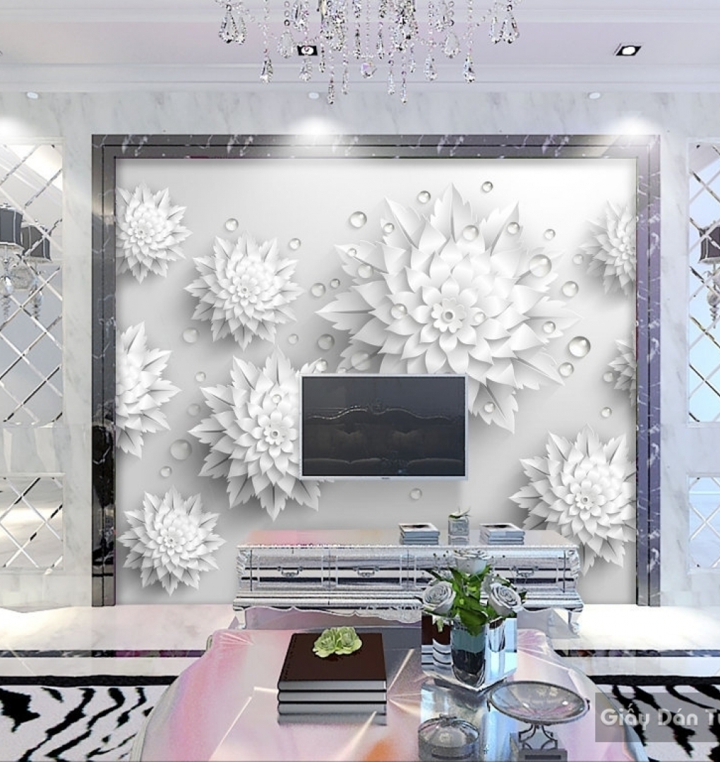 3D floral wallpaper H011