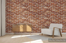 8267-3m red brown brick imitation wallpaper