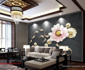Wallpaper living room lotus d150