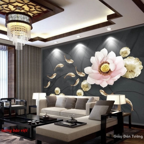 Wallpaper living room lotus d150