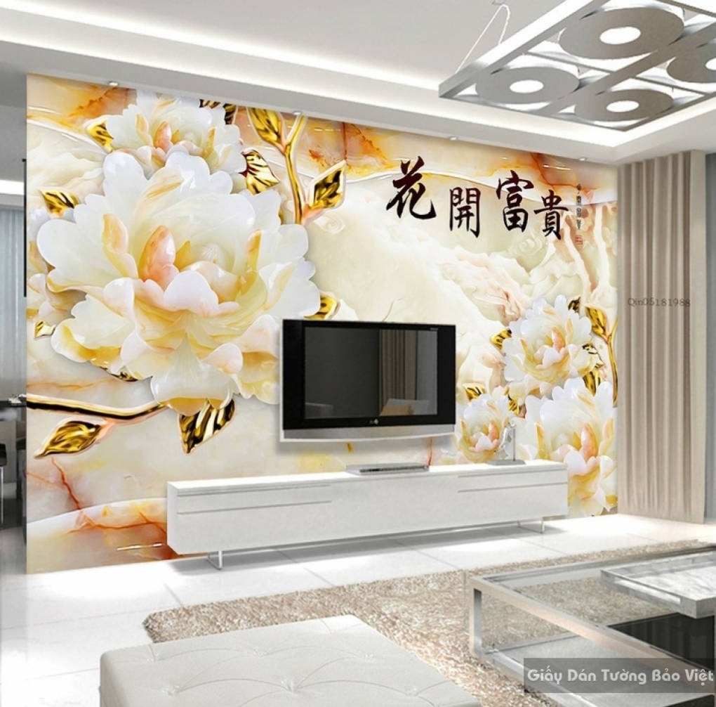 3D living room wallpaper Fl048 | Bao Viet wallpaper