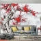Living room wallpaper peach blossom h209