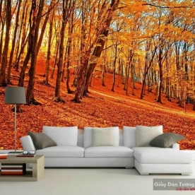 Living room wallpaper red v202