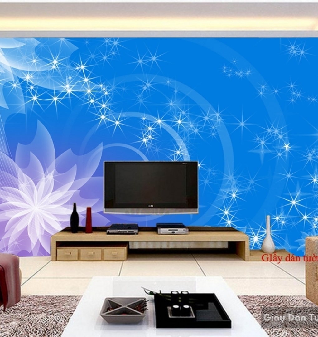 Blue living room wallpaper FM193