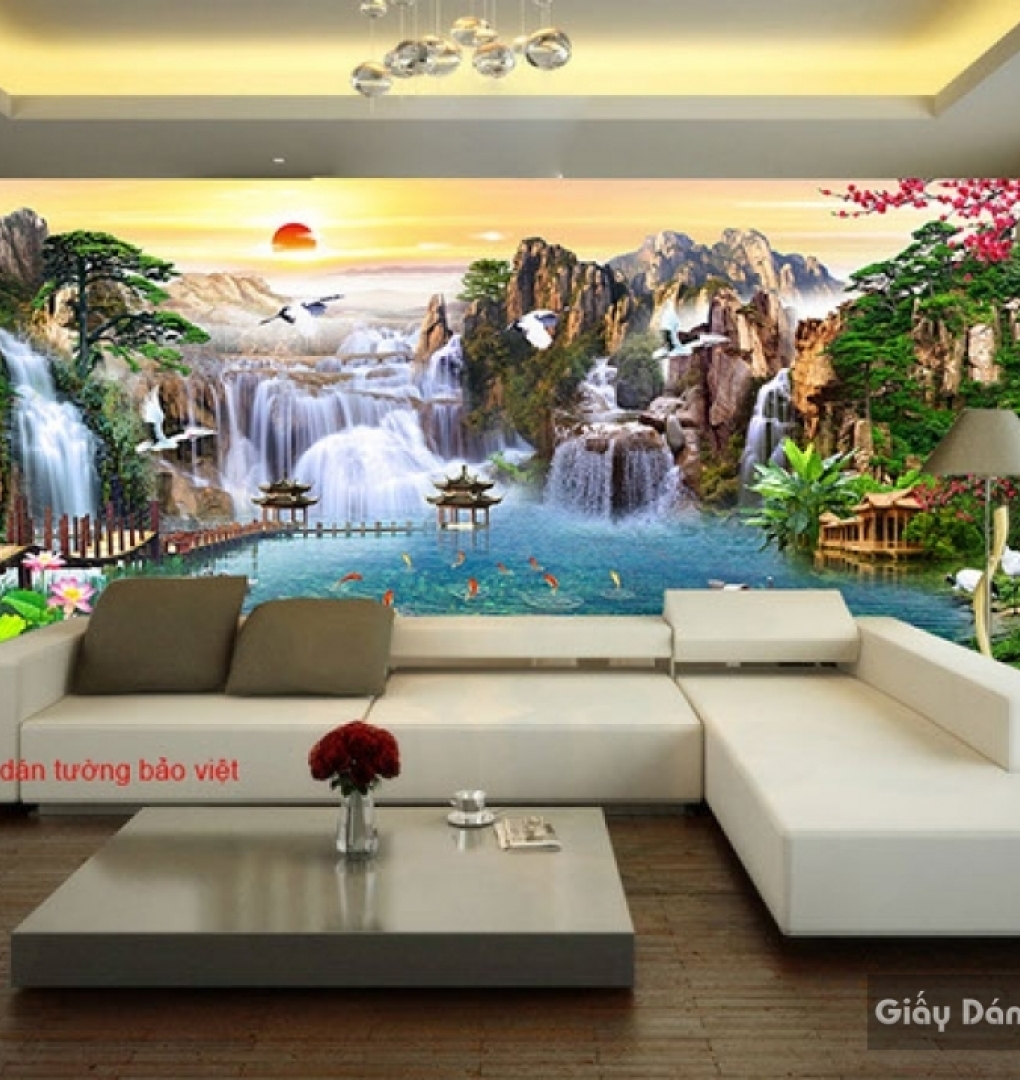 Feng shui living room wallpaper FT079