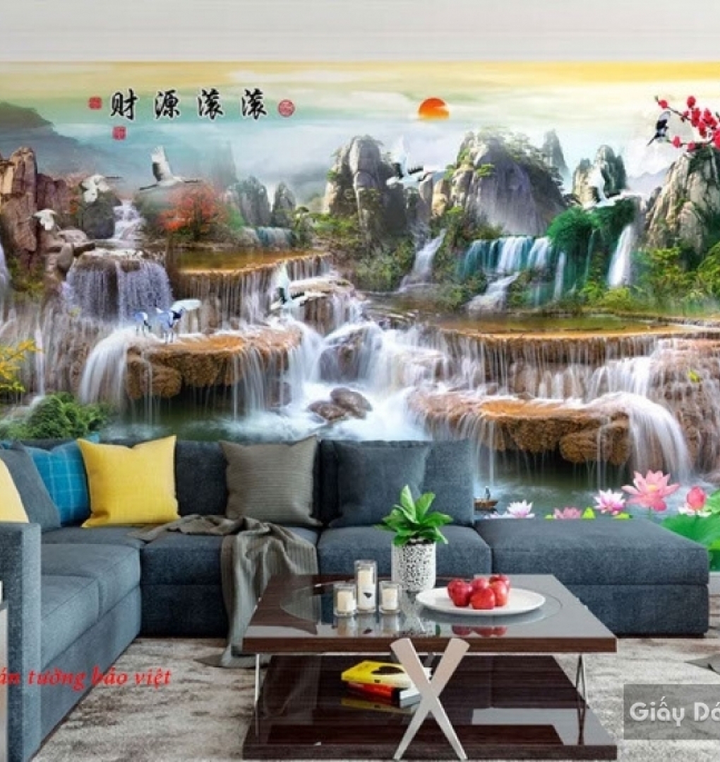 Feng shui living room wallpaper d124
