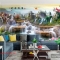 Feng shui living room wallpaper d124