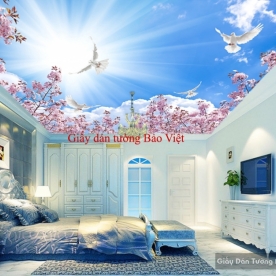 Bedroom ceiling wallpaper C074