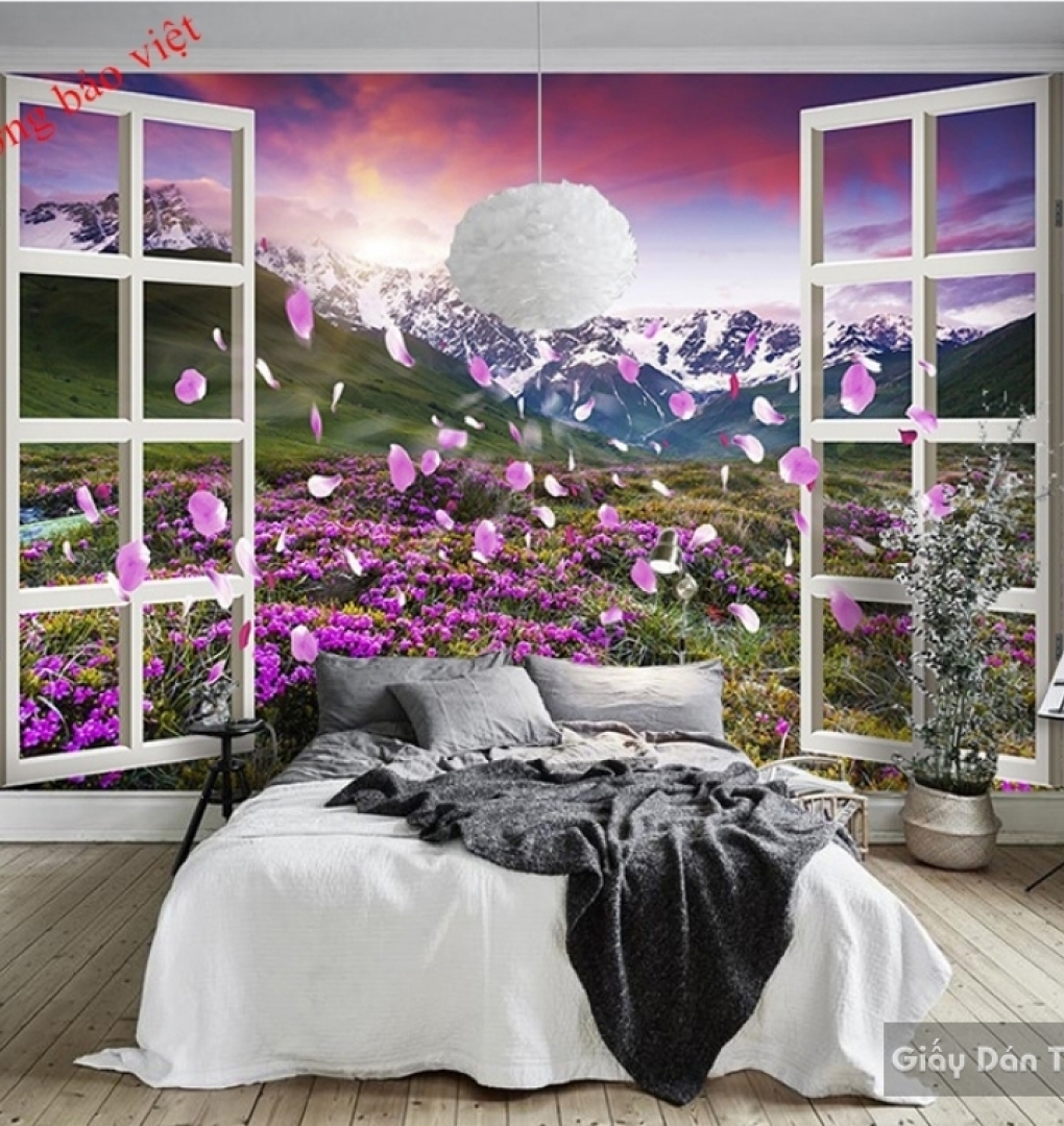 Wallpaper for bedroom purple H084