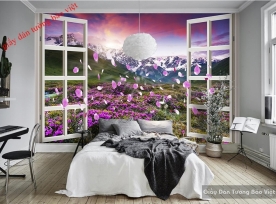 Wallpaper for bedroom purple H084
