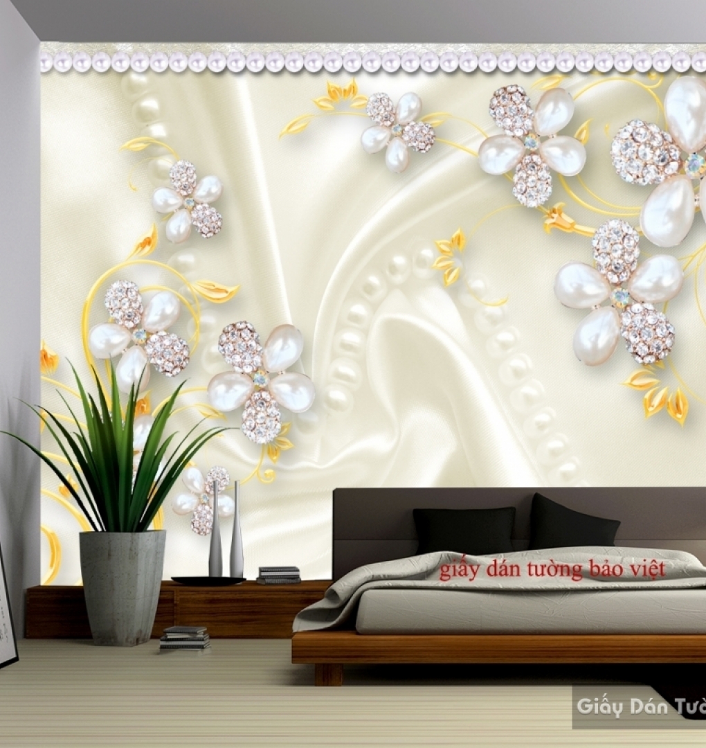 Wallpaper imitation pearl for bedroom FL073