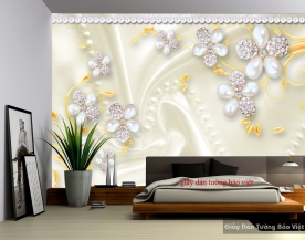 Wallpaper imitation pearl for bedroom FL073