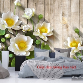 3D lotus wallpaper for bedroom H100