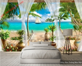 3D bedroom wallpaper S064