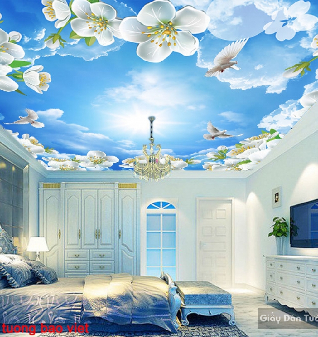 Bedroom wallpaper ceilings c153