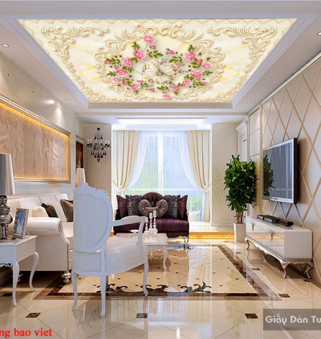 Bedroom wallpaper ceilings c156