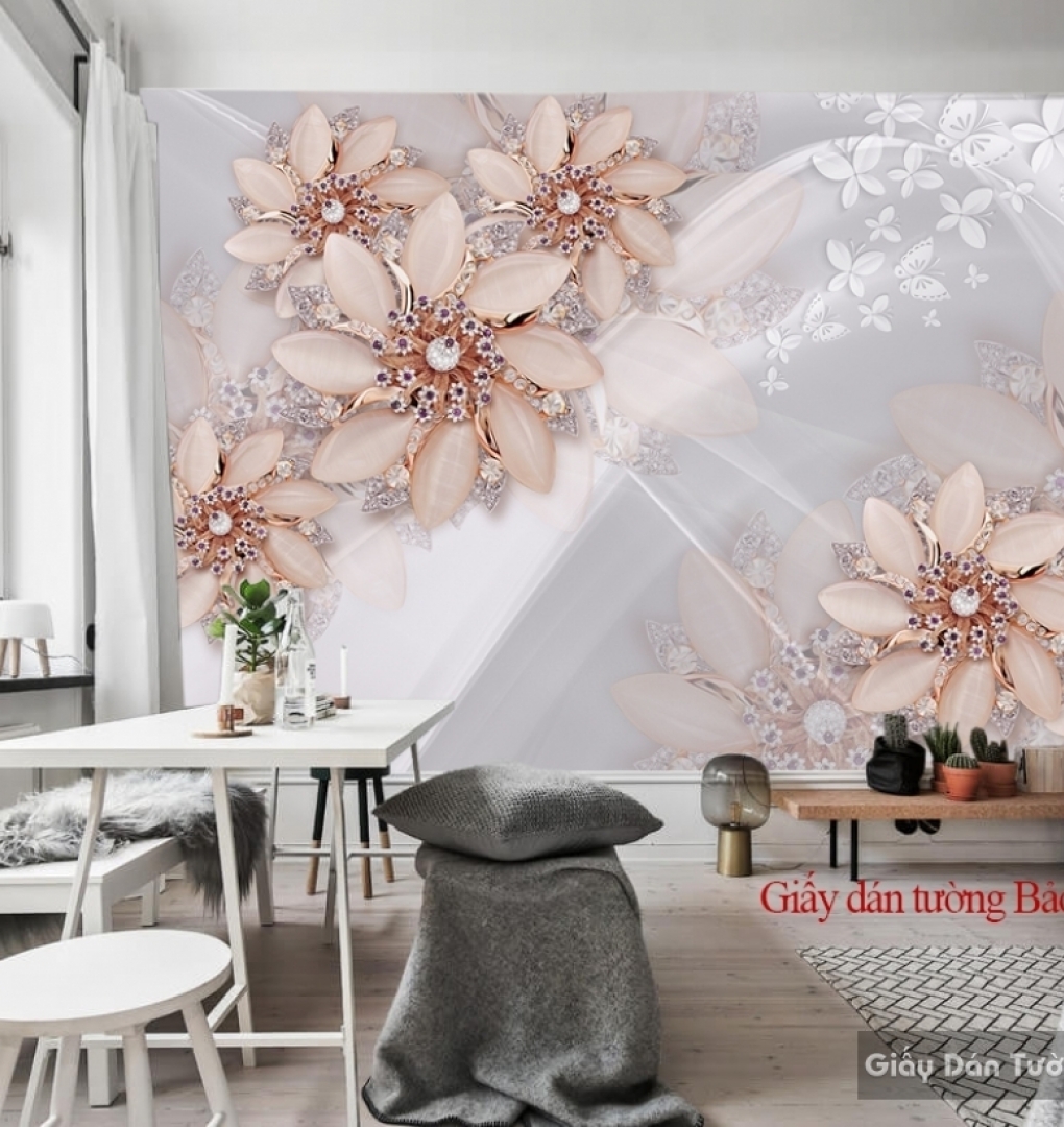 Wallpaper imitation pearl bedroom FL081