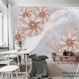 Wallpaper imitation pearl bedroom FL081