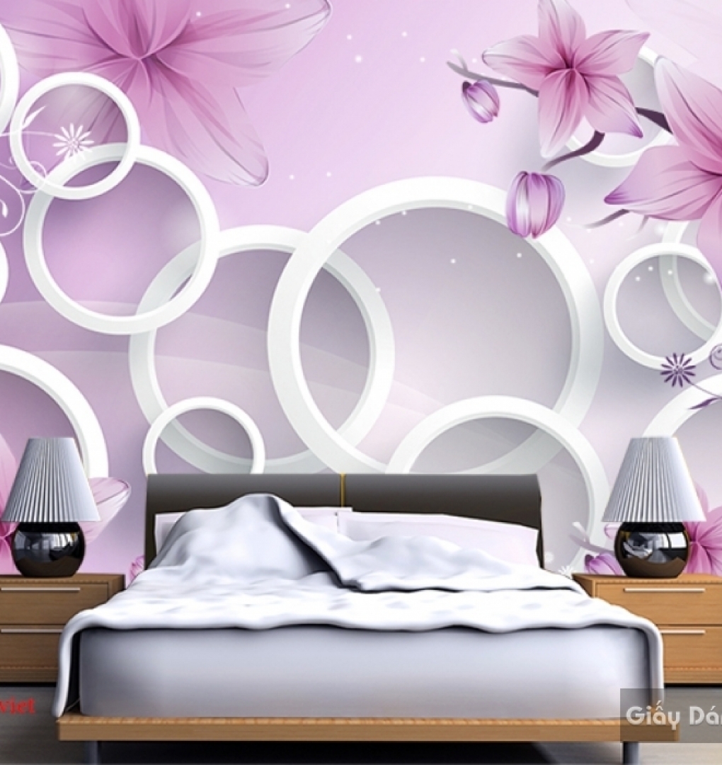 Pink 3d bedroom wallpaper 115