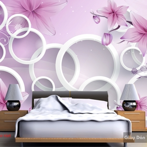 Pink 3d bedroom wallpaper 115