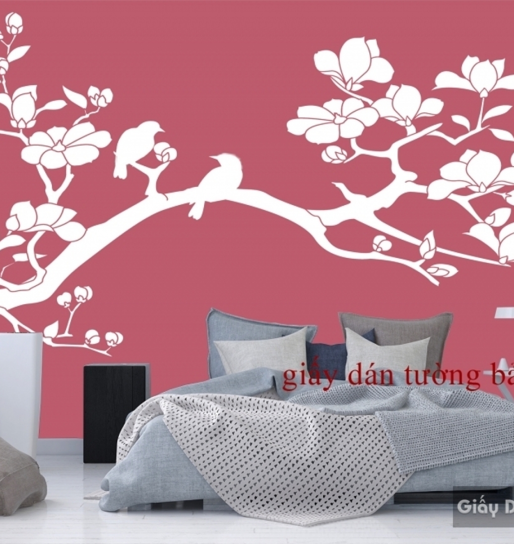 Pink bedroom wallpaper H089