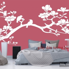 Pink bedroom wallpaper H089