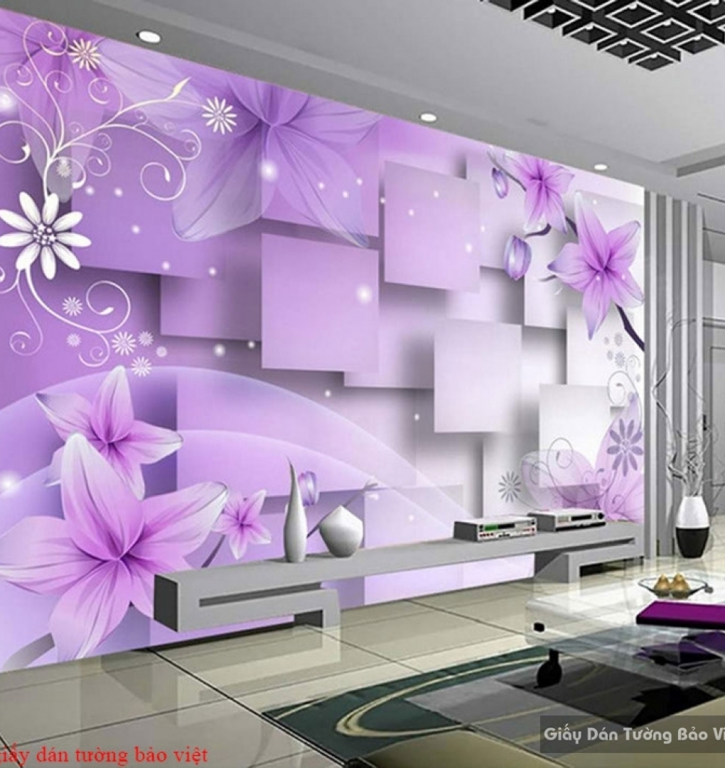 3d purple bedroom wallpaper d091