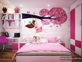 Wallpaper for kid137a girl's room