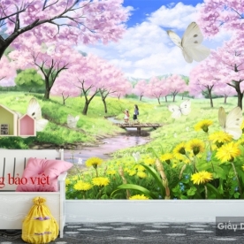 Kid girl bedroom wallpaper 094