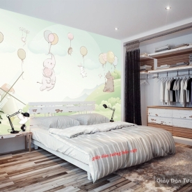 Kid135 blue children room wallpaper