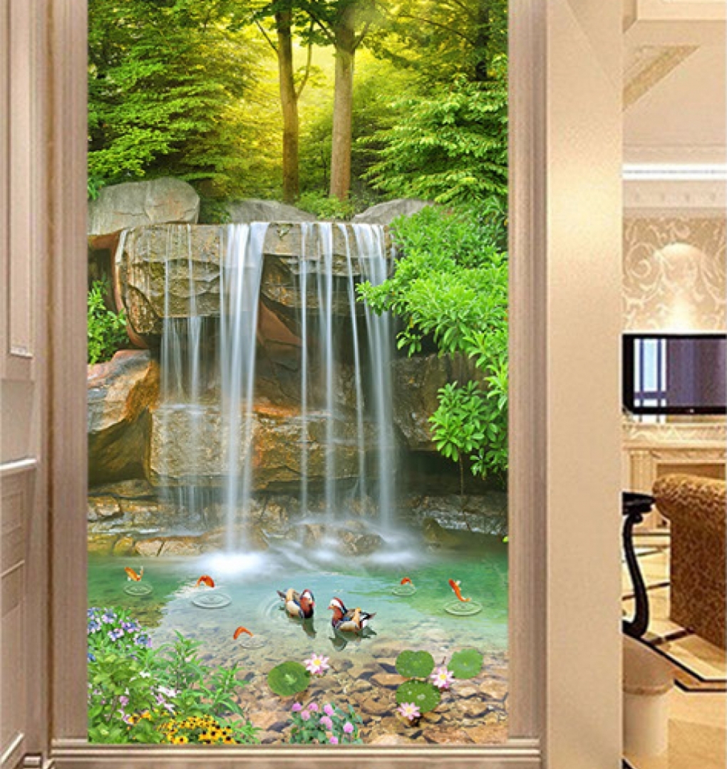 K250 waterfall double-sided glass decal sticker