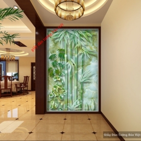 Decal frosted glass stickers with bamboo image K12529630