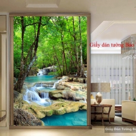 K077 waterfall glass decal sticker