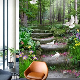 3D landscape glass painting d170