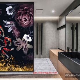 Koi fish glass painting K127