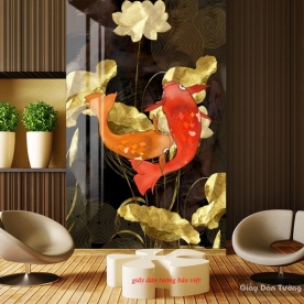 Painting glass carp lotus