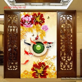 Painting glass fish peony k149